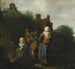 Rodzina chłopów zgromadzona przed otwartym ogniem - Cornelis Pietersz Bega — widok dzieła
