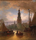 Widok na Amsterdam w świetle księżyca - Elias Pieter van Bommel — widok dzieła