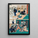 Akt IX Oishi Déguisant Yuranosuke en Moine Flûtiste Komusô Oishi Attaque Honzô pour avoir Provoqué la Mort d'Enya - Utagawa Kunisada Toyokuni III — oprawiony obraz na ścianie