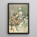 Aktorów w Ebisu Fukurokuju Benkei Lis i Myśliwy w stylu tsue - Utagawa Kunisada Toyokuni III — oprawiony obraz na ścianie