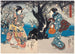 Doceniający Kwiaty Wiśni wieczorem - Utagawa Kunisada Toyokuni III — widok dzieła