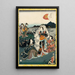 Murasaki Shikibu ukrywający się przed Opowieścią o Genji, rozdział Wiśniowy Nocny - Utagawa Kunisada Toyokuni III — oprawiony obraz na ścianie