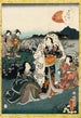 Murasaki Shikibu ukrywający się przed Opowieścią o Genji, rozdział Wiśniowy Nocny - Utagawa Kunisada Toyokuni III — widok dzieła