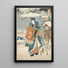 Murasaki i Genji Obserwujący Śnieg - Utagawa Kunisada Toyokuni III — oprawiony obraz na ścianie