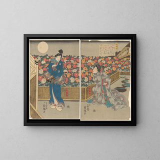 Utagawa Kunisada Toyokuni III - Night Scene in the Green House or Yoshiwara.webp