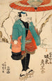 Aktora Bandō Hikosaburō w Ukiyo Inosuke w Sekai ha Taira ume no kaomise - Utagawa Kunisada Toyokuni III — widok dzieła