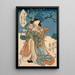 Aktora Ichimura Kakitsu w roli kobiecej, reprezentujący drugi miesiąc - Utagawa Kunisada Toyokuni III — oprawiony obraz na ścianie