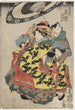 Les courtisanes Hanamurasaki et Koshikibu z domu Tamaya spacerujące pod deszczem - Utagawa Kunisada Toyokuni III — widok dzieła