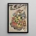 Les courtisanes Hanamurasaki et Koshikibu z domu Tamaya spacerujące pod deszczem - Utagawa Kunisada Toyokuni III — oprawiony obraz na ścianie