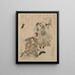 Dwóch mężczyzn, z jednym trzymającym czarną flagę - Utagawa Kunisada Toyokuni III — oprawiony obraz na ścianie