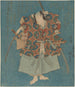 Wojownik w zieleni, ciemnym niebieskim, czerwieni, żółci i srebrze - Utagawa Kunisada Toyokuni III — widok dzieła