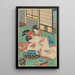 Kobieta pochylona nad wanną, kąpana przez swoją służącą - Utagawa Kunisada Toyokuni III — oprawiony obraz na ścianie
