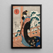 Piękno pod śniegiem na werandzie - Utagawa Kuniyoshi — oprawiony obraz na ścianie