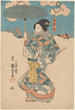 Kobieta z zielonym parasolem - Utagawa Kuniyoshi — widok dzieła