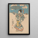 Kobieta z zielonym parasolem - Utagawa Kuniyoshi — oprawiony obraz na ścianie