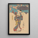 Kobieta z fioletowym parasolem - Utagawa Kuniyoshi — oprawiony obraz na ścianie