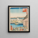 Krajobraz nadmorski w Osace - Utagawa Yoshitaki — oprawiony obraz na ścianie