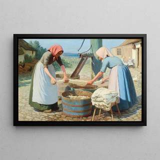 Valdemar Magaard - Et par bondekoner vasker tj p grdspladsen.webp