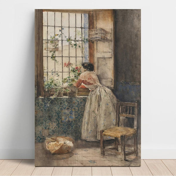 Reprodukcja obrazu Valencienne à la grille - Joaquín Sorolla