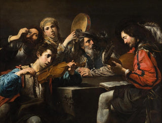 Uroczystość muzyczna - Valentin de Boulogne — widok dzieła