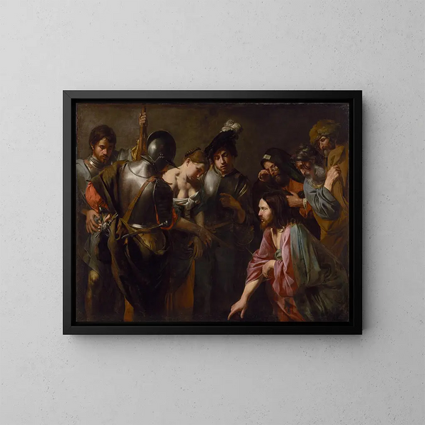 Le Christ et la femme adultère - Valentin de Boulogne — oprawiony obraz na ścianie