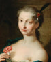 Portret eleganckiej damy z goździkiem - Szkoła wenecka — widok dzieła