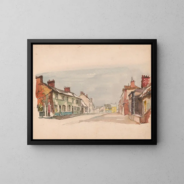 Rue à Beauvais, niedziela zimna - Victor Alfred Lundy — oprawiony obraz na ścianie