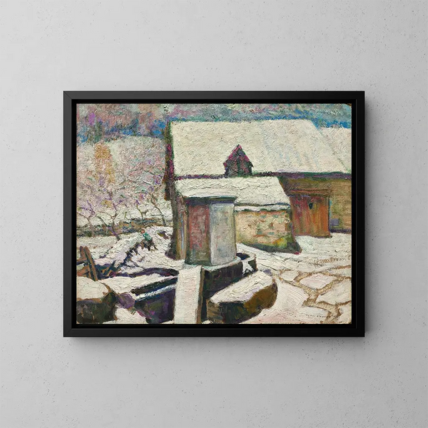 Abreuvoir en hiver - Victor Charreton — oprawiony obraz na ścianie