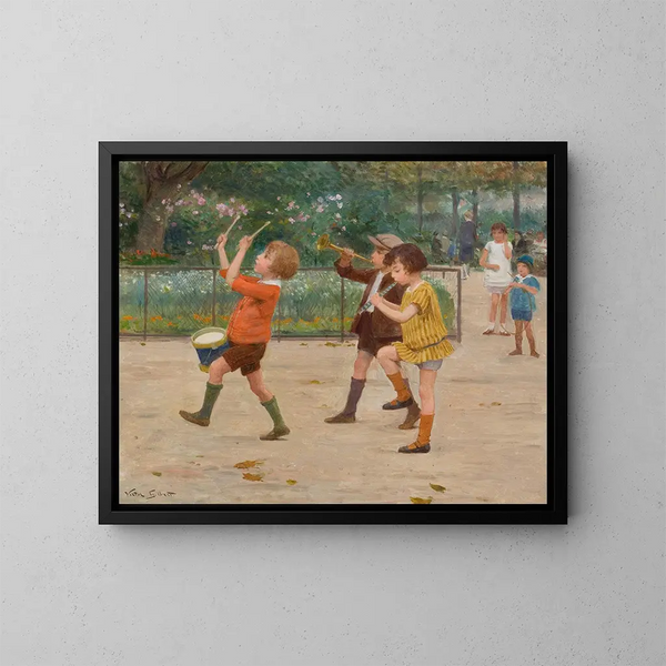 La bande des enfants - Victor Gabriel Gilbert — oprawiony obraz na ścianie