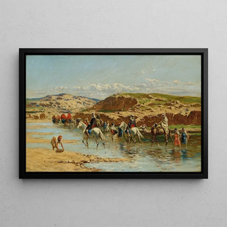 Victor Huguet - Fording a River Algiers.webp