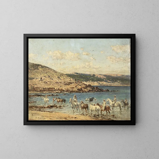 Victor Huguet - Horses Drinking.webp