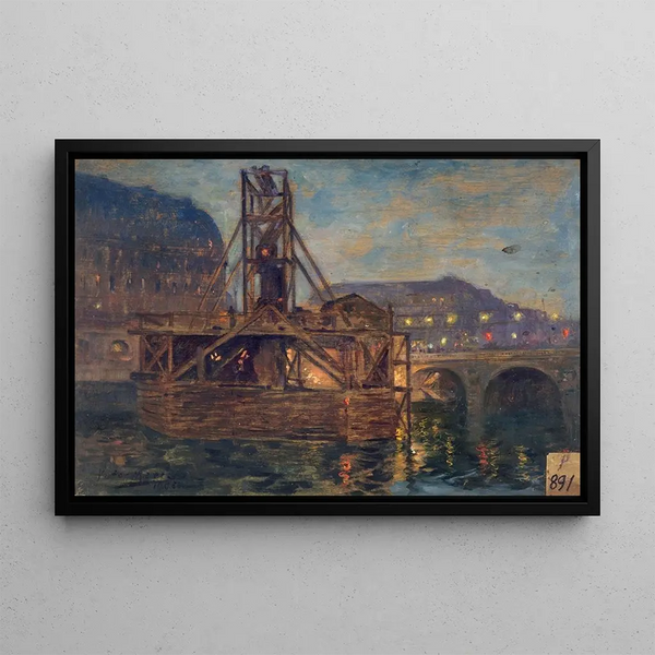 Victor Marec - Les travaux du mtropolitain au pont SaintMichel.webp