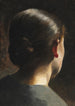 Portret obrazu siostry artysty, Anny Hammershøi, widziany od tyłu - Vilhelm Hammershøi — widok dzieła