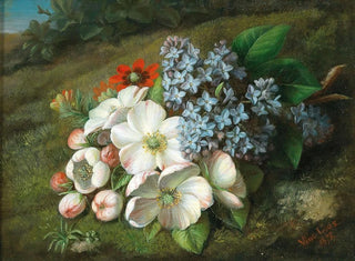 Vincenz Loos - Apple Blossom with Lilacs and Summer Adonis.webp