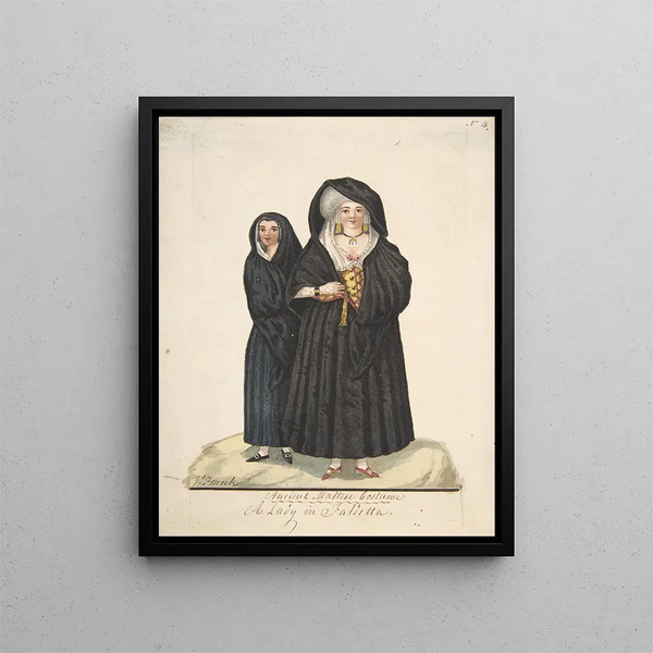 Vincenzo Feneck - Ancient Maltese Costume A Lady in a Faldetta.webp