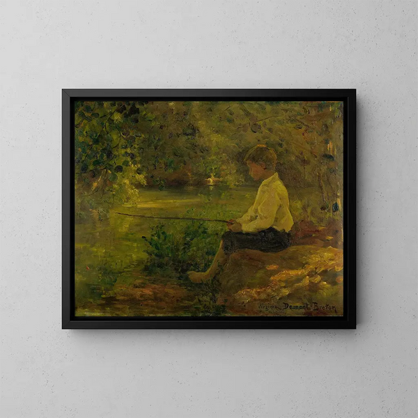 L'enfant à la pêche - Virginie Demont-Breton — oprawiony obraz na ścianie