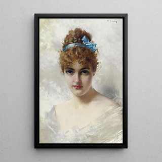 Vittorio Matteo Corcos - Portrait Of A Young Woman In White.webp