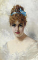 Portret młodej kobiety w bieli - Vittorio Matteo Corcos — widok dzieła