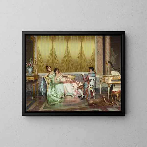 La lecture de poésie - Vittorio Reggianini — oprawiony obraz na ścianie