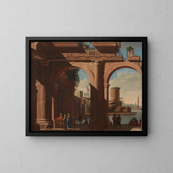 Arcade dorique avec la Torre di S Vincenzo - Viviano Codazzi — oprawiony obraz na ścianie