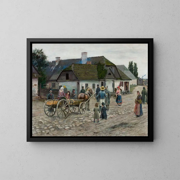 Rue à Siennica - Władysław Podkowiński — oprawiony obraz na ścianie
