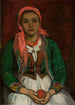 Młoda kobieta z Wyżyn z jabłkiem - Władysław Ślewiński — widok dzieła