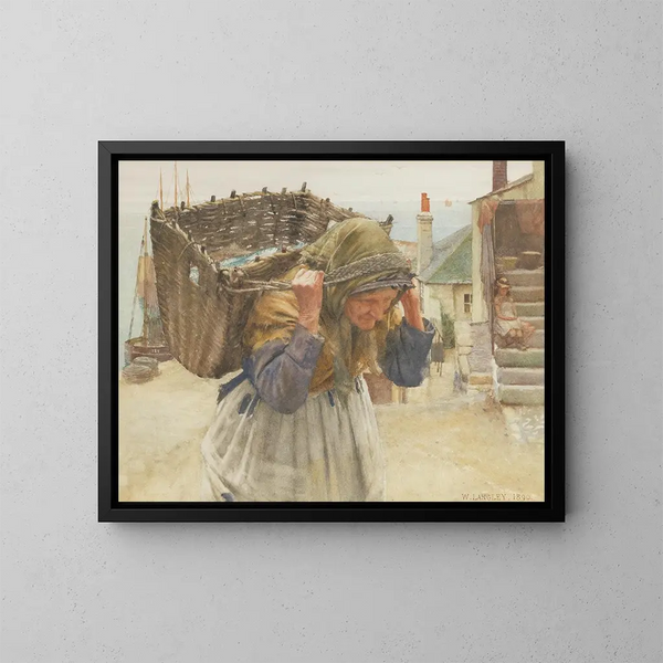 Kobieta rybaka - Walter Langley — oprawiony obraz na ścianie