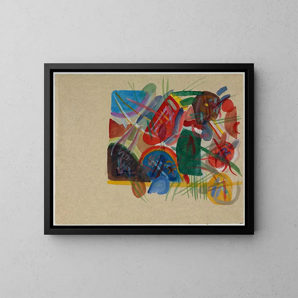 akwarelowy z lasem i tęczą - Wassily Kandinsky — oprawiony obraz na ścianie