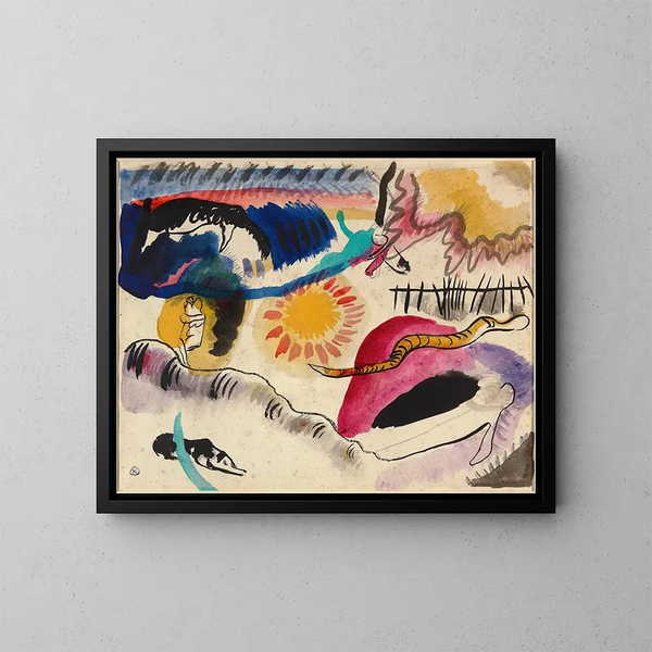 Aquarelle nr 3 Ogród miłości - Wassily Kandinsky — oprawiony obraz na ścianie