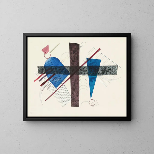 niebieski w okręgu i na szpic - Wassily Kandinsky — oprawiony obraz na ścianie