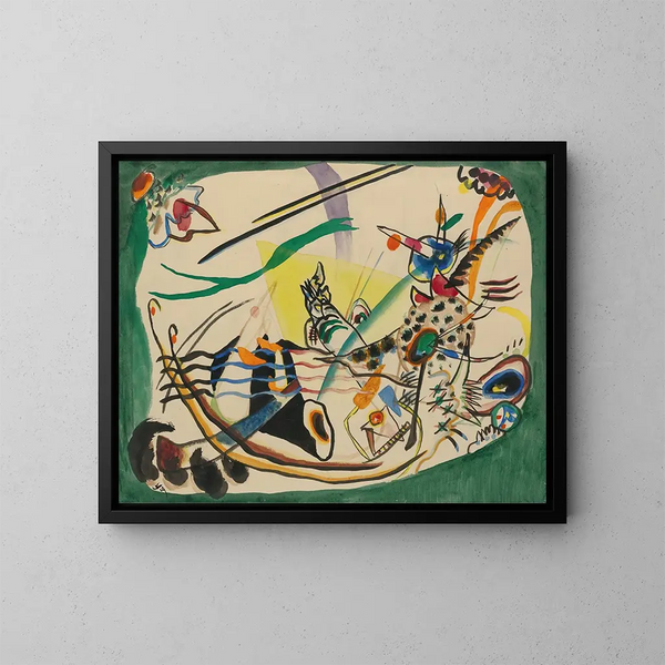 Studium dla zielonej krawędzi - Wassily Kandinsky — oprawiony obraz na ścianie