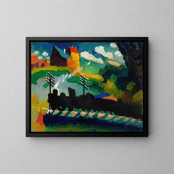 Kolejowa w pobliżu Murnau - Wassily Kandinsky — oprawiony obraz na ścianie