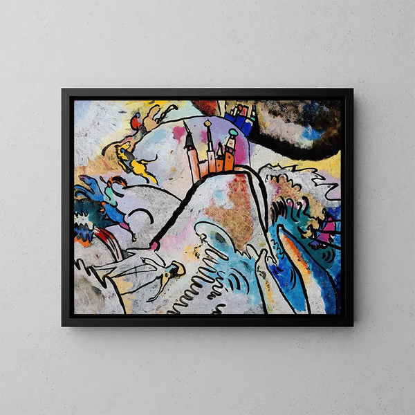 z słońcem - Wassily Kandinsky — oprawiony obraz na ścianie