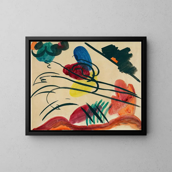 z trzema jeźdźcami - Wassily Kandinsky — oprawiony obraz na ścianie